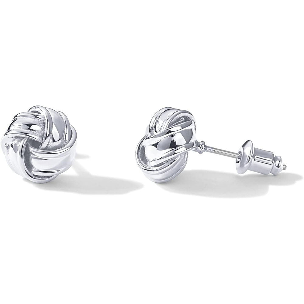 Damen Ohrstecker mit elegantem Knoten-Design und funkelnden Zirkonia Shop Nory