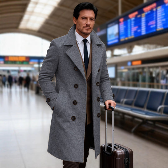 Herren eleganter Doppeltunnelmantel