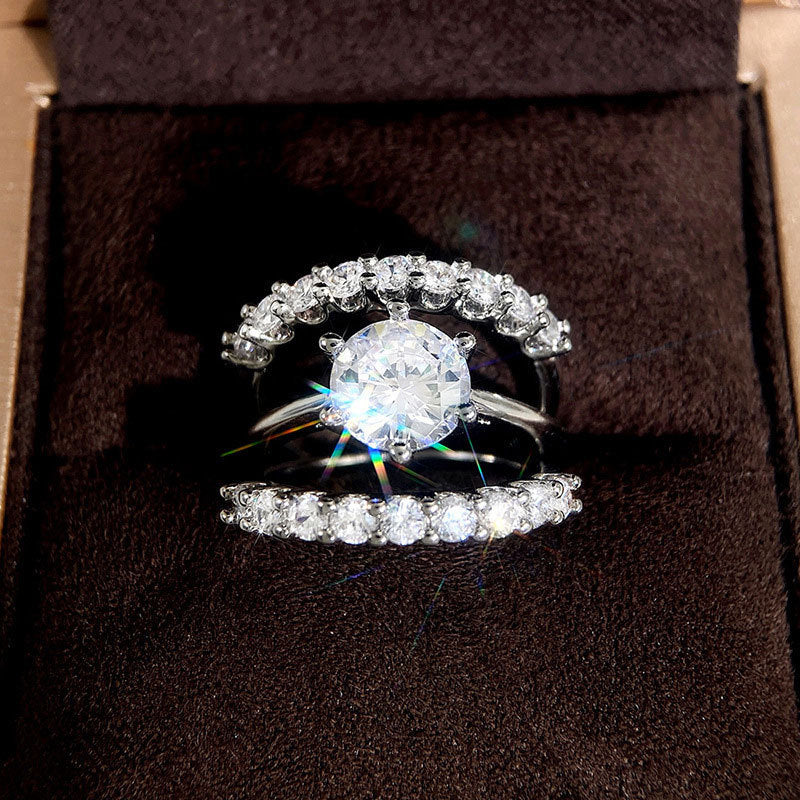 Damen Funkelnder Ring mit kreativem Design und Zirkonia-Steinen Shop Nory