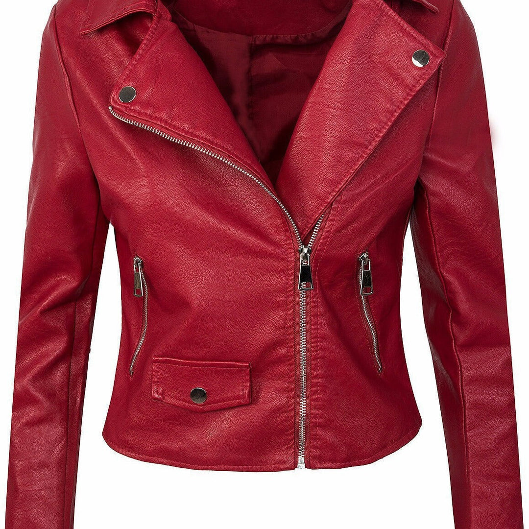 Damen stylische Bikerjacke aus hochwertigem