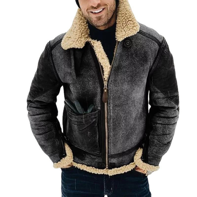 Herren Pilotenjacke mit Sherpa-Innenfutter und Wildlederoptik Shop Nory