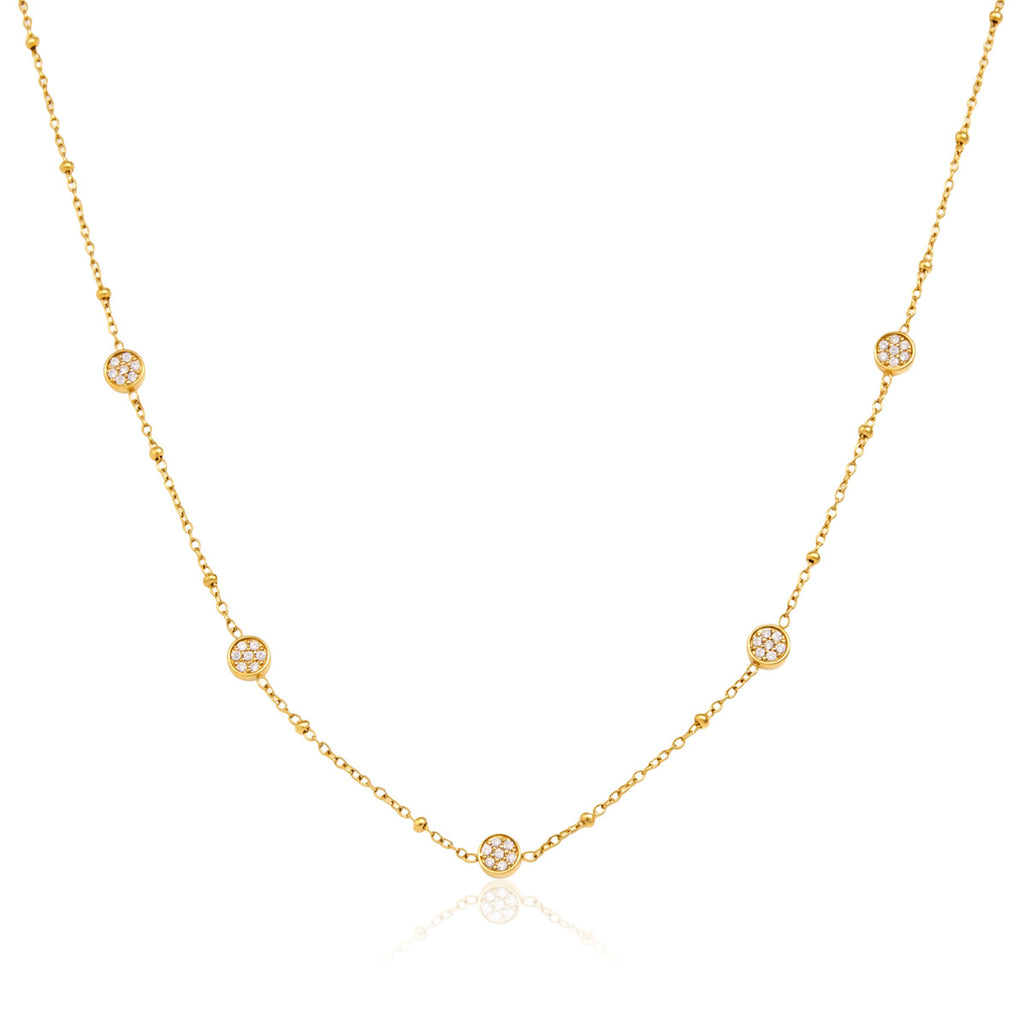Damen Halskette mit funkelnden Zirkonia und wasserfester Edelstahlverarbeitung Shop Nory