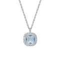 Damen Halsschmuck mit quadratischem, funkelndem Aquamarine-Anhänger Shop Nory