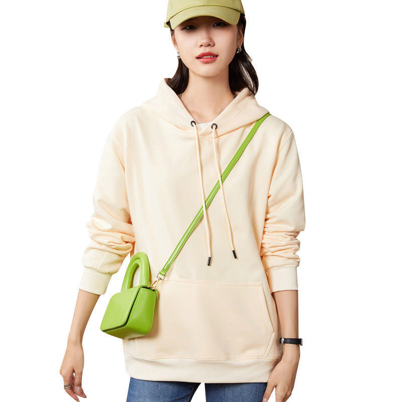 Damen Oversize-Kapuzenpullover aus Baumwoll-Mix mit Kängurutasche und gerippten Bündchen Shop Nory