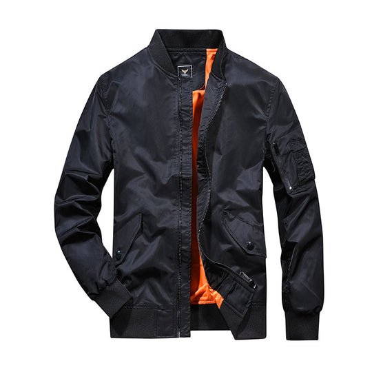 Herren Bomberjacke im Aviator-Utility-Stil mit Ärmeltasche und verstärkten Rippbündchen Shop Nory