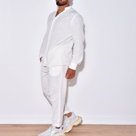 Herren Leinenanzug mit modernem Schnitt und lässigem Look