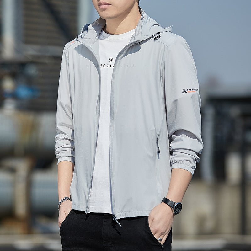 Herren Ultraleichte Wind- und Regenjacke mit Kapuze, Packfunktion und Reißverschlusstaschen Shop Nory