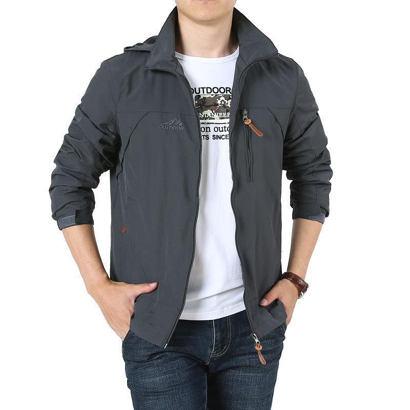 Herren Leichter winddichter Nylon-Blouson mit Stehkragen und Brustreißverschlusstasche Shop Nory