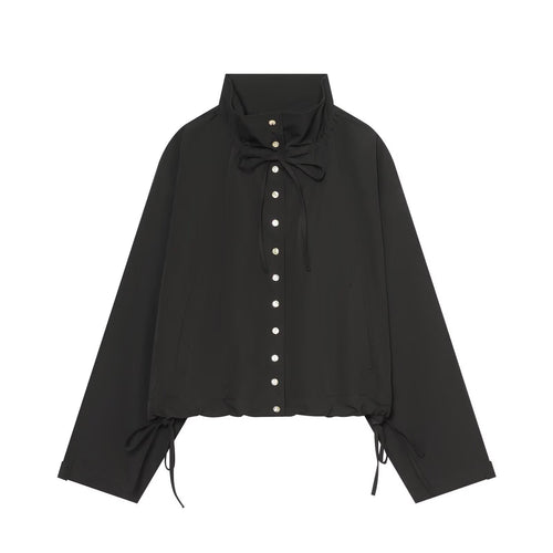 Damen Gekürzte Oversize-Utility-Jacke mit Stehkragen und Kordelzug Shop Nory