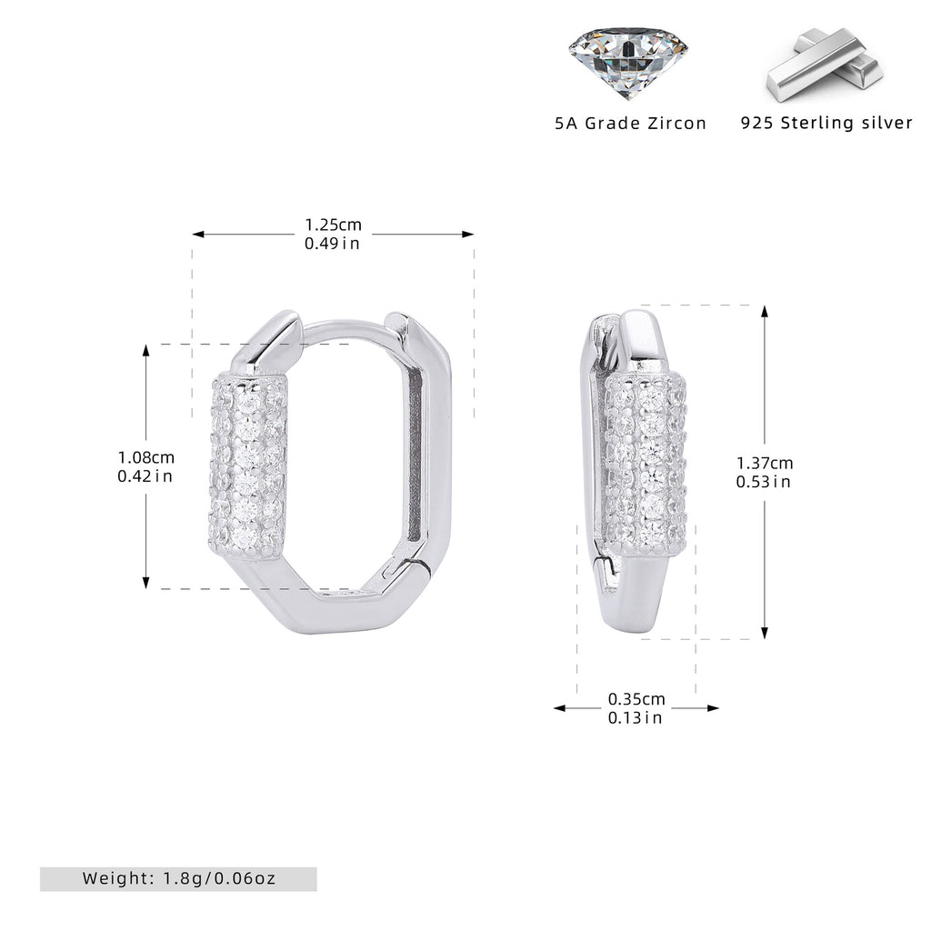 Damen Ohrhänger mit luxuriösem Zirkonbesatz aus 925 Sterling Silber Shop Nory