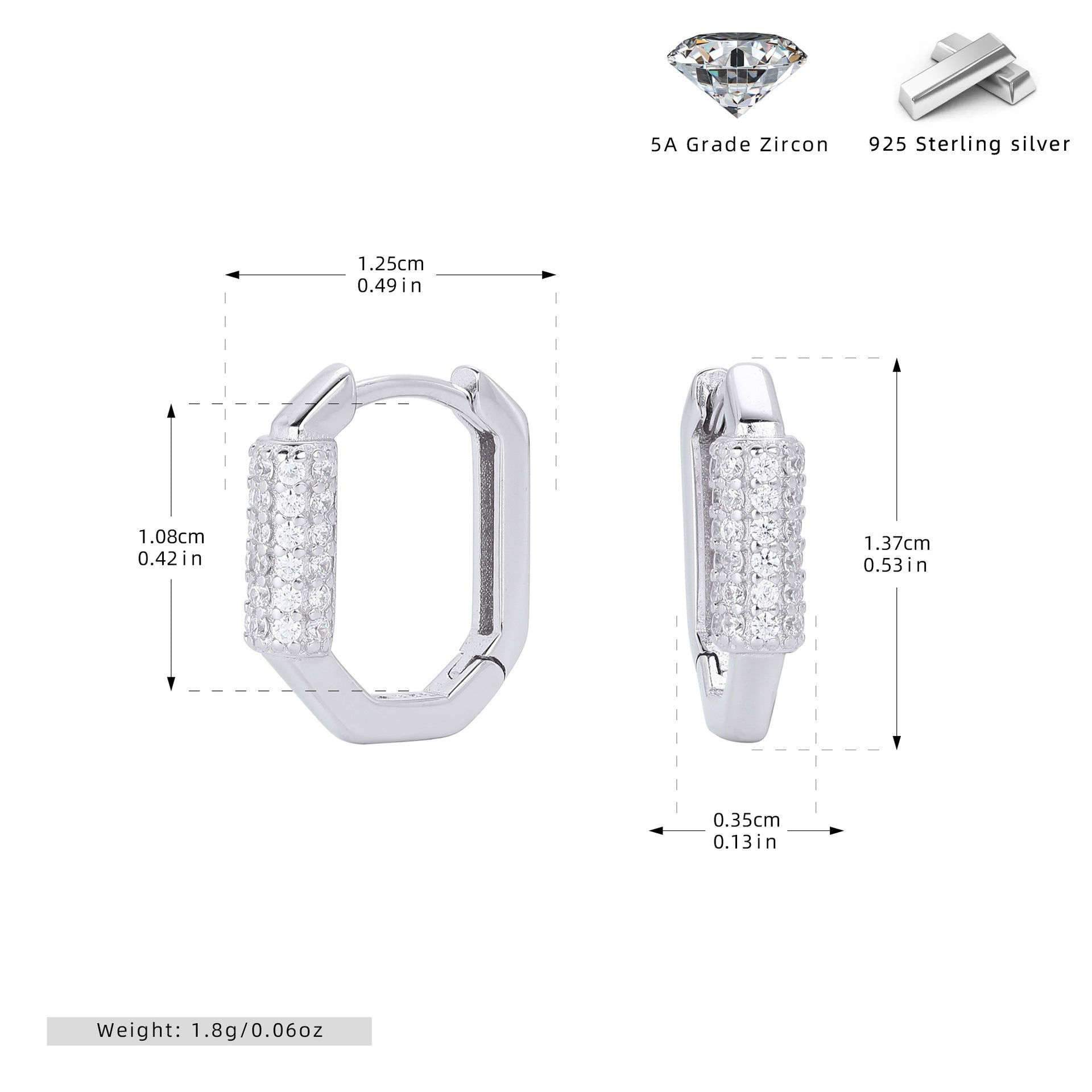 Damen Ohrhänger mit luxuriösem Zirkonbesatz aus 925 Sterling Silber Shop Nory