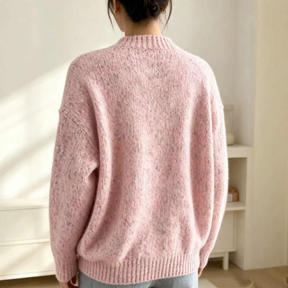 Damen Grobgestrickter Kurzcardigan mit Rundhalsausschnitt und meliertem Tweed-Effekt Shop Nory