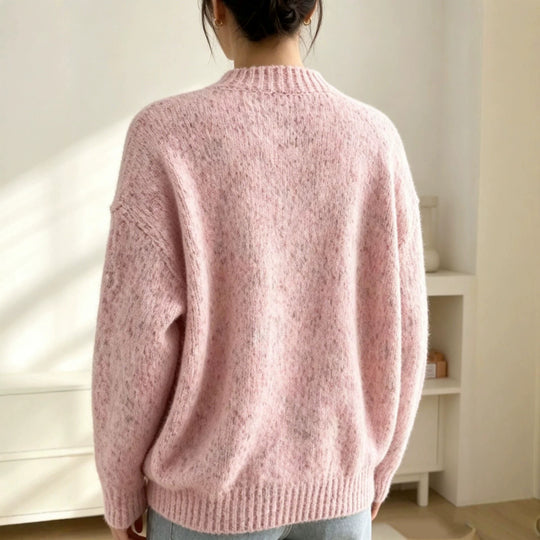 Damen Grobgestrickter Kurzcardigan mit Rundhalsausschnitt und meliertem Tweed-Effekt Shop Nory