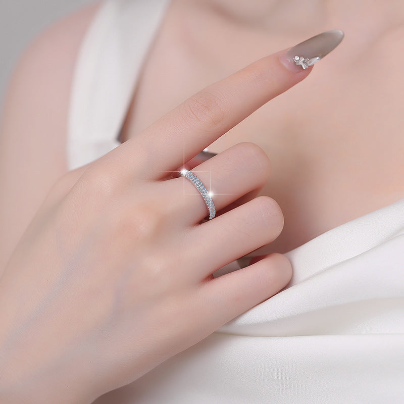 Damen Zierlicher Zirkonia-Streifenring Shop Nory