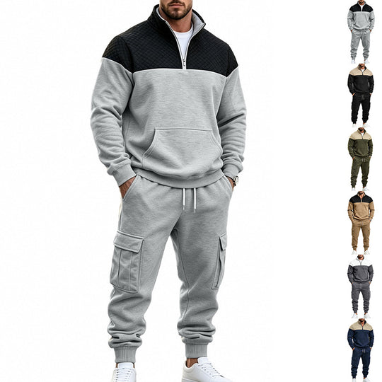 Herren Freizeit-Trainingsanzug mit Steppkragen und Cargo-Jogger Shop Nory
