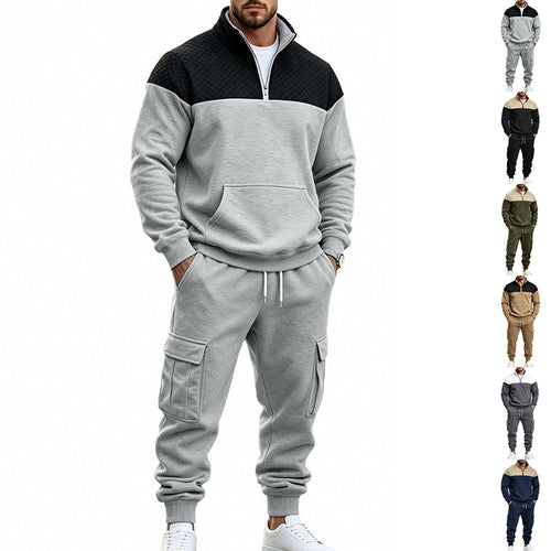Herren Freizeit-Trainingsanzug mit Steppkragen und Cargo-Jogger Shop Nory