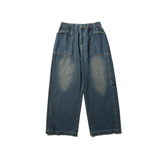 Damen Weite High‑Waist Denim‑Culotte mit elastischem Bund und aufgesetzten Taschen Shop Nory