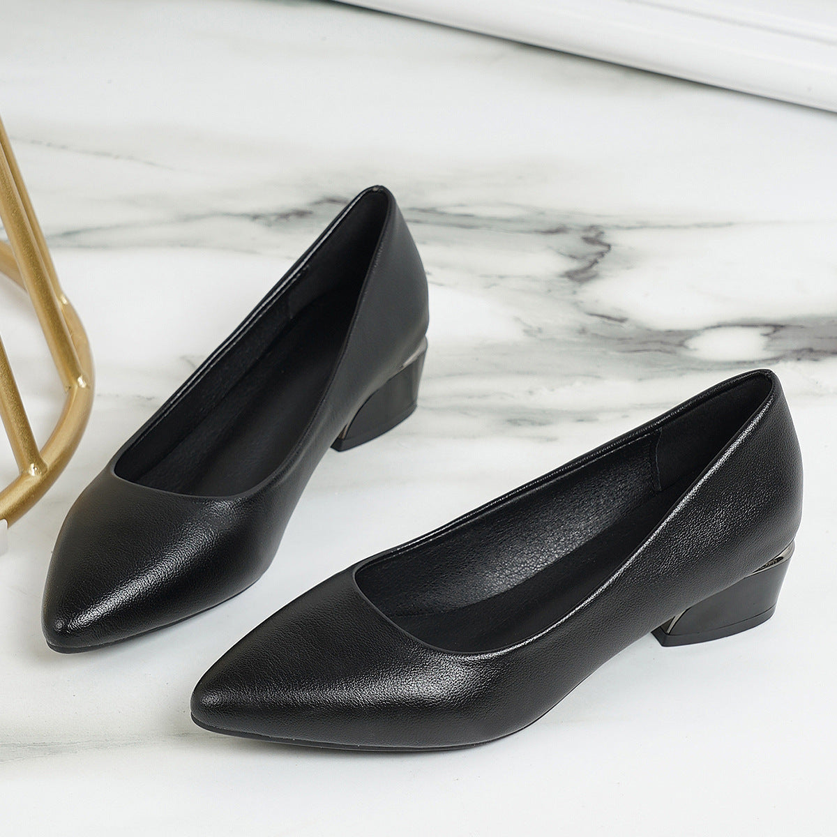 Damen elegante spitze Pumps mit komfortablem Blockabsatz Shopnory