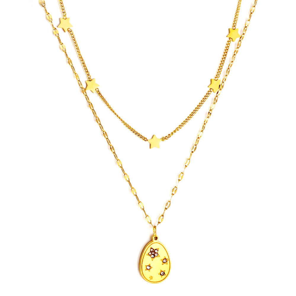Damen mehrlagige Halskette mit Sternenanhängern und eleganter goldplattierter Oberfläche Shop Nory