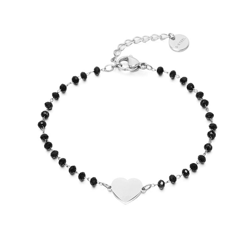 Damen zartes Armband mit Herzen und funkelnden Perlen Shop Nory