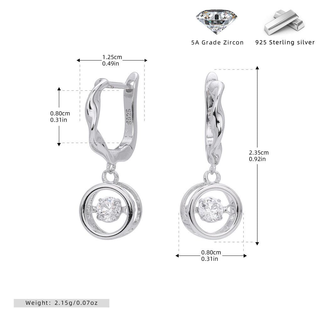 Damen Ohrhänger mit elegantem Zirkonanhänger aus hochwertigem 925 Sterling Silber Shop Nory
