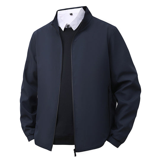 Herren Minimalistische Softshell-Bomberjacke mit Stehkragen, elastischen Bündchen & durchgehendem Reißverschluss Shop Nory
