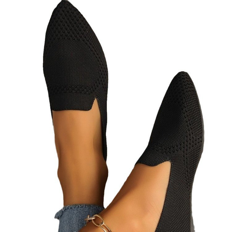 Damen bequeme Slipper mit atmungsaktivem Strickdesign