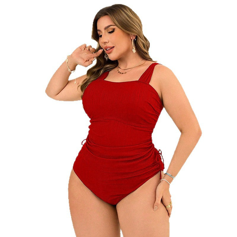 Damen Tankini mit seitlichen Rüschendetails und verstellbaren Trägern Shopnory