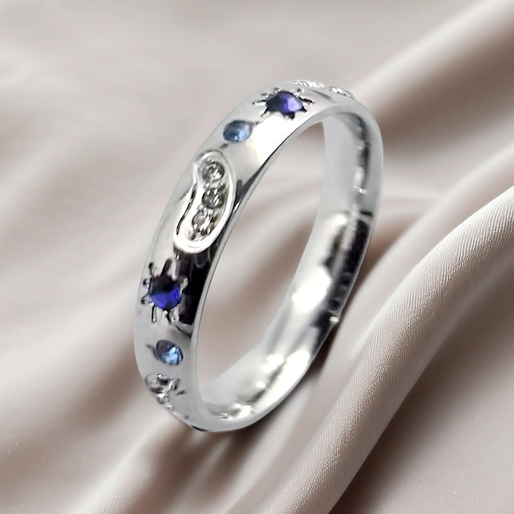Damen eleganter Ring mit funkelnden Mond- und Sonnenmotiven Shop Nory