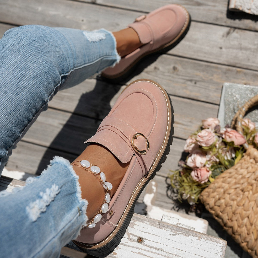 Damen Mokassin-Schuhe mit eleganter Verzierung und robuster Sohle