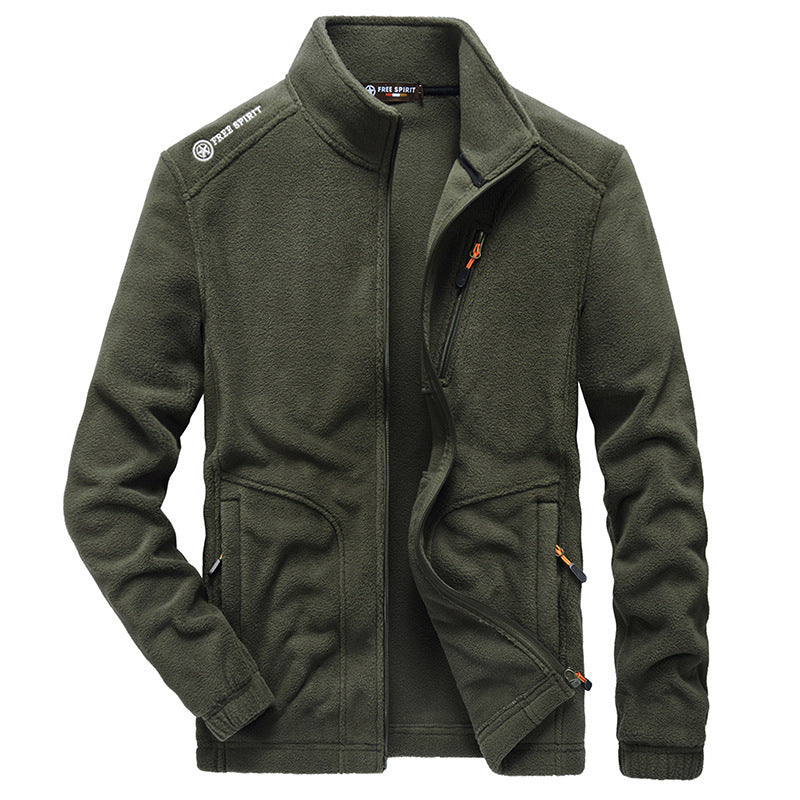 Herren Microfleece-Outdoorjacke mit Stehkragen, durchgehendem Reißverschluss und Ziptaschen Shop Nory