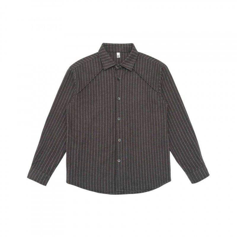 Herren Boxy-Hemd mit Nadelstreifen, Raglanärmeln und soften Flanellgriff Shop Nory