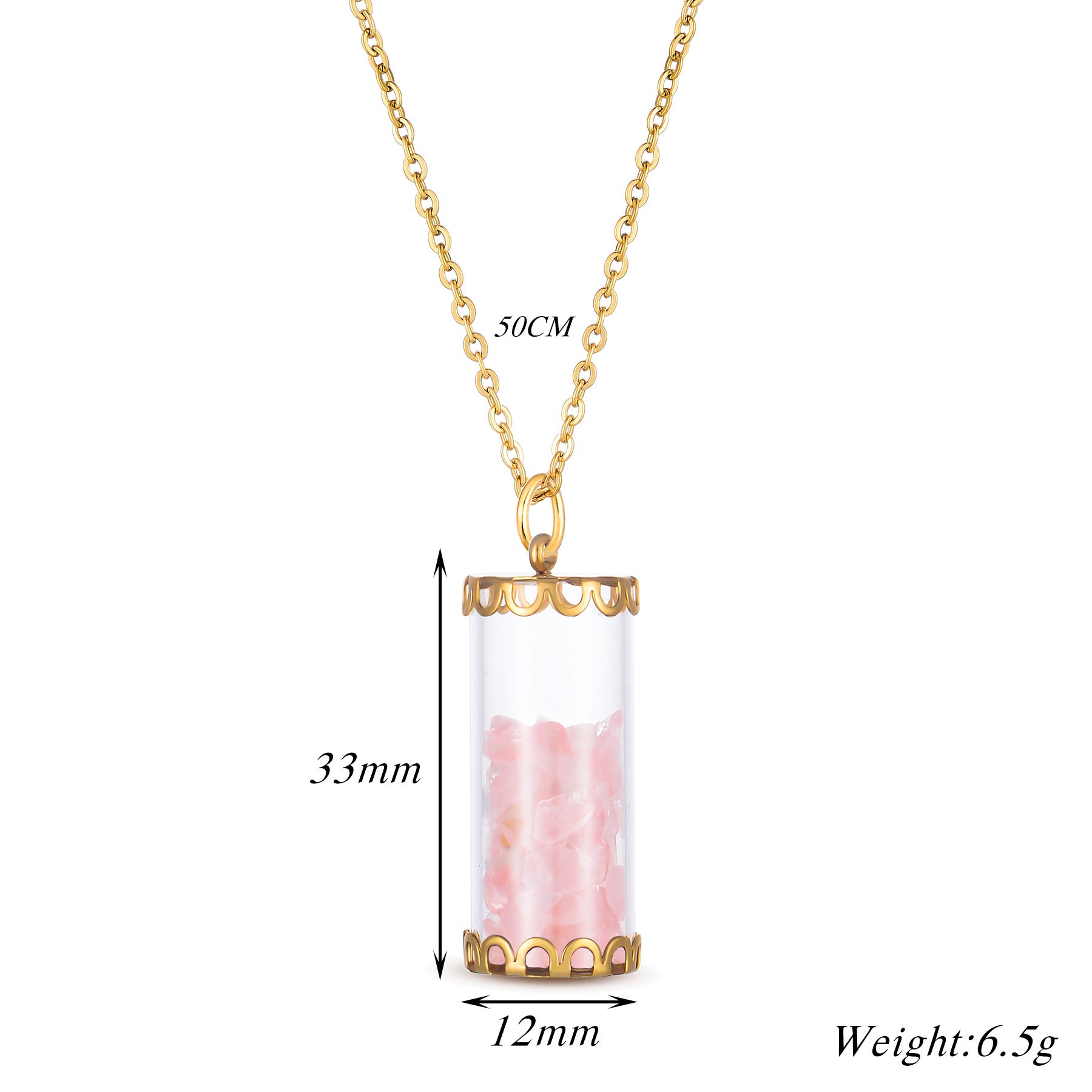 Damen elegante Halskette mit stilvollem Glaskapsel-Anhänger Shop Nory