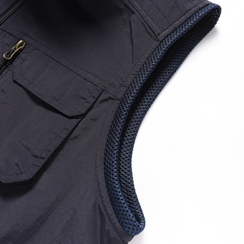 Herren Multifunktionale Outdoor-Utility‑Weste mit Mesh‑Innenfutter und Mehrfachtaschen Shop Nory