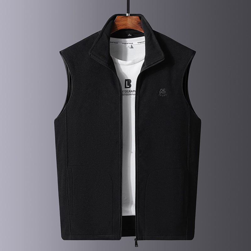 Herren Leichte Microfleece-Outdoorweste mit hochschließendem Stehkragen und verdecktem Reißverschluss Shop Nory