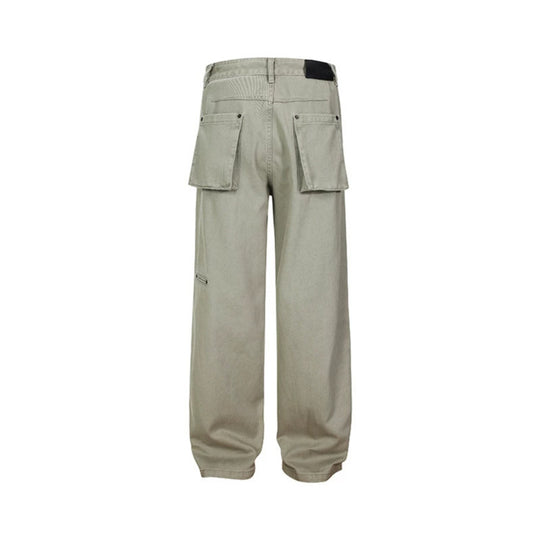 Herren Weite Canvas-Hose im Palazzoschnitt mit hoher Bundpassform und geradem Bein Shop Nory