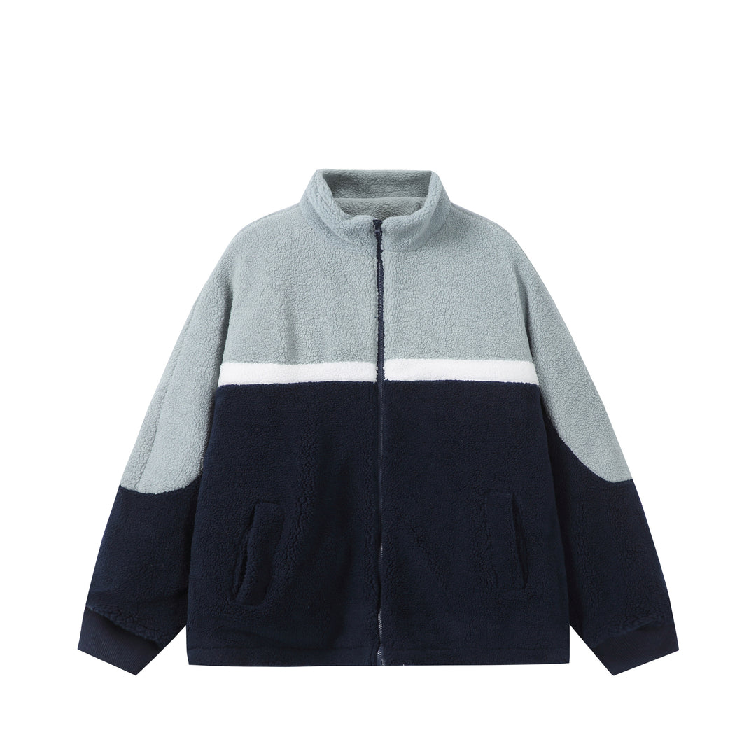 Unisex Oversize Sherpa-Fleecejacke mit Stehkragen und Frontzip Shop Nory