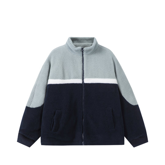 Unisex Oversize Sherpa-Fleecejacke mit Stehkragen und Frontzip Shop Nory