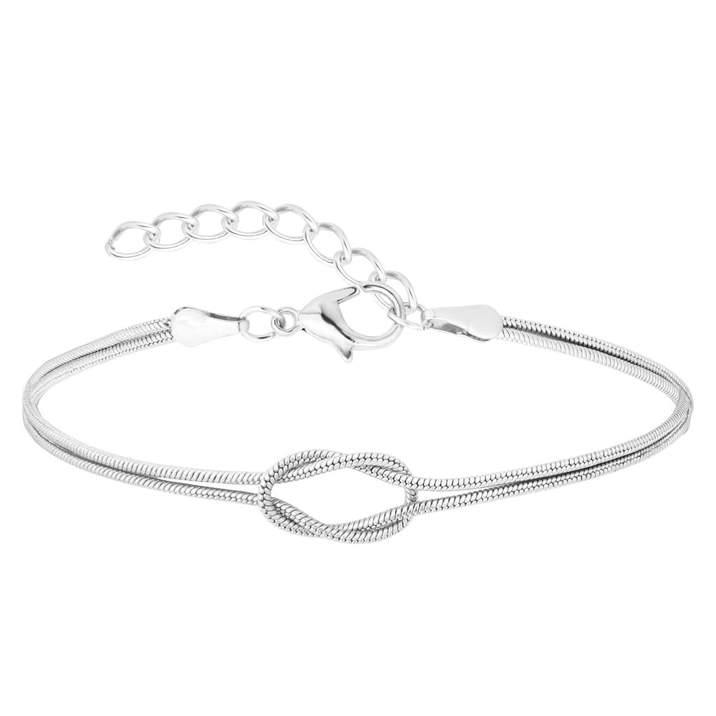 Damen Armband mit elegantem Knoten-Design und doppeltem Gliederketten-Layout Shop Nory