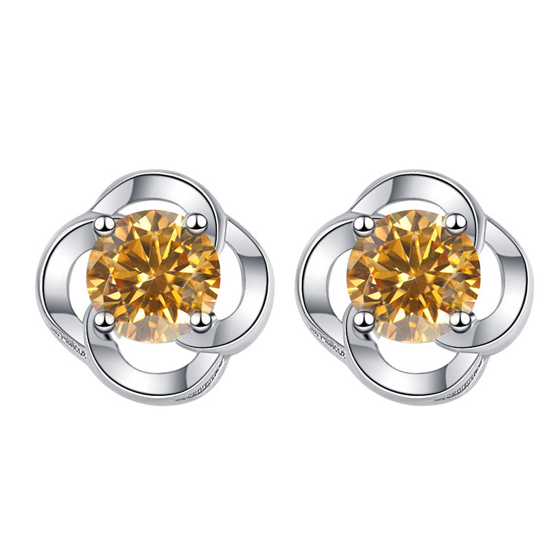 Damen Ohrringe im floralen Design mit buntem Kristall Shop Nory