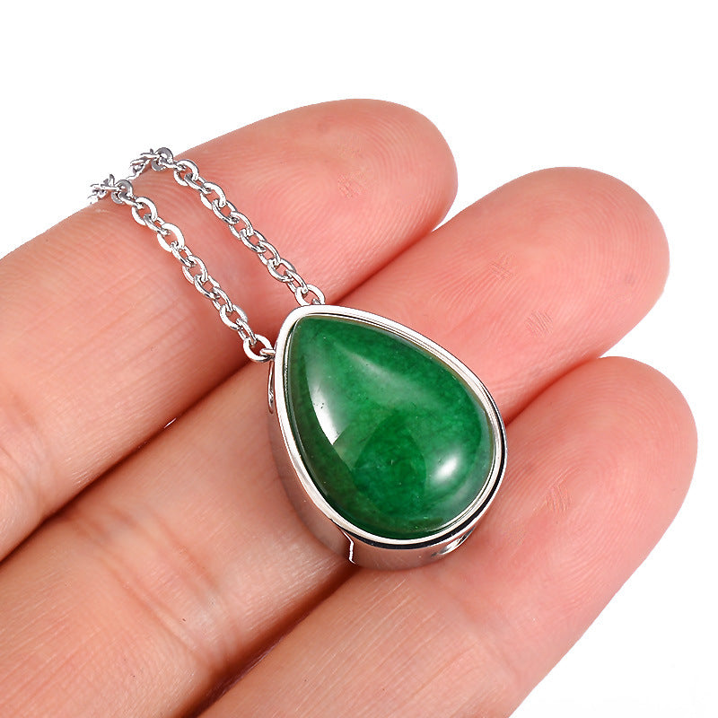 Damen Halskette mit tropfenförmigem Kristallanhänger aus hochwertigem Silber Shop Nory