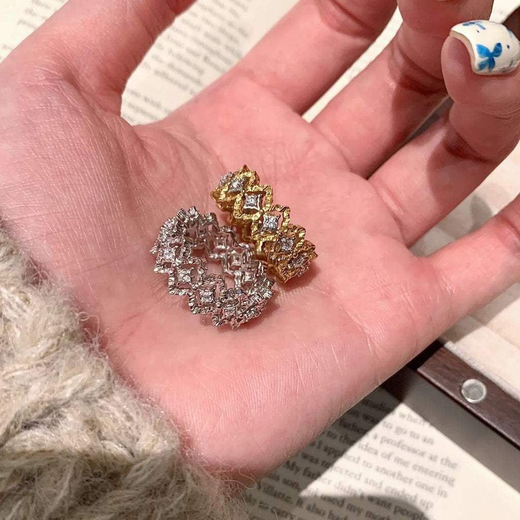 Damen filigraner Ring mit funkelnden Strasssteinen Shop Nory