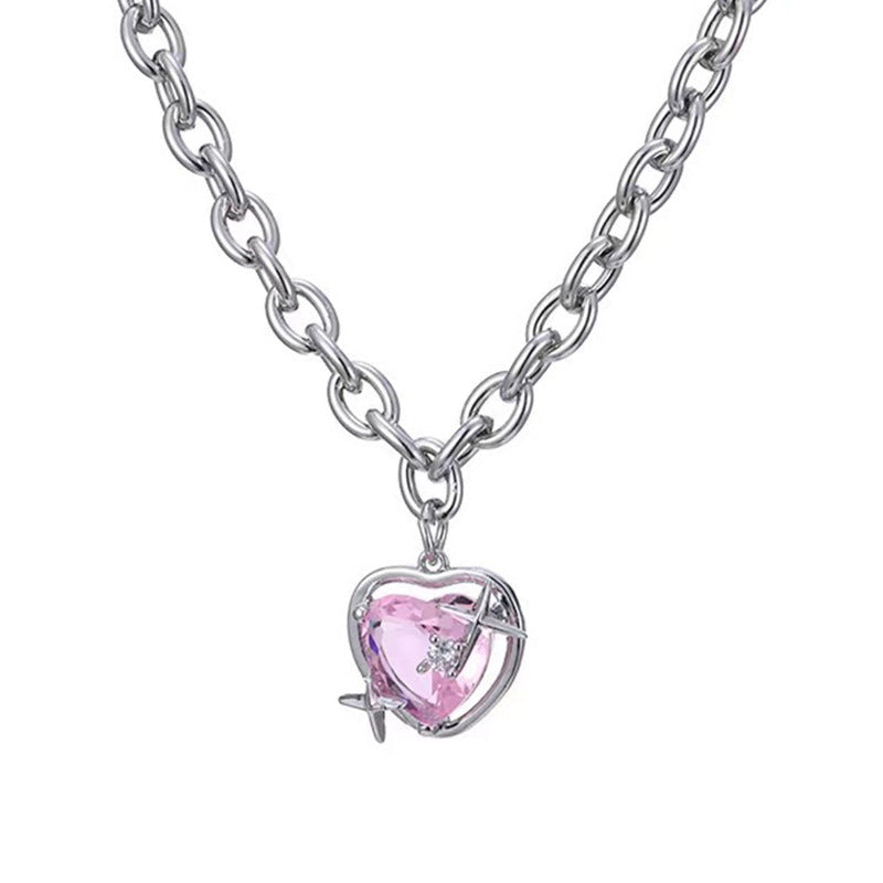 Damen Halskette mit herzförmigem Anhänger und luxuriösem Design Shop Nory