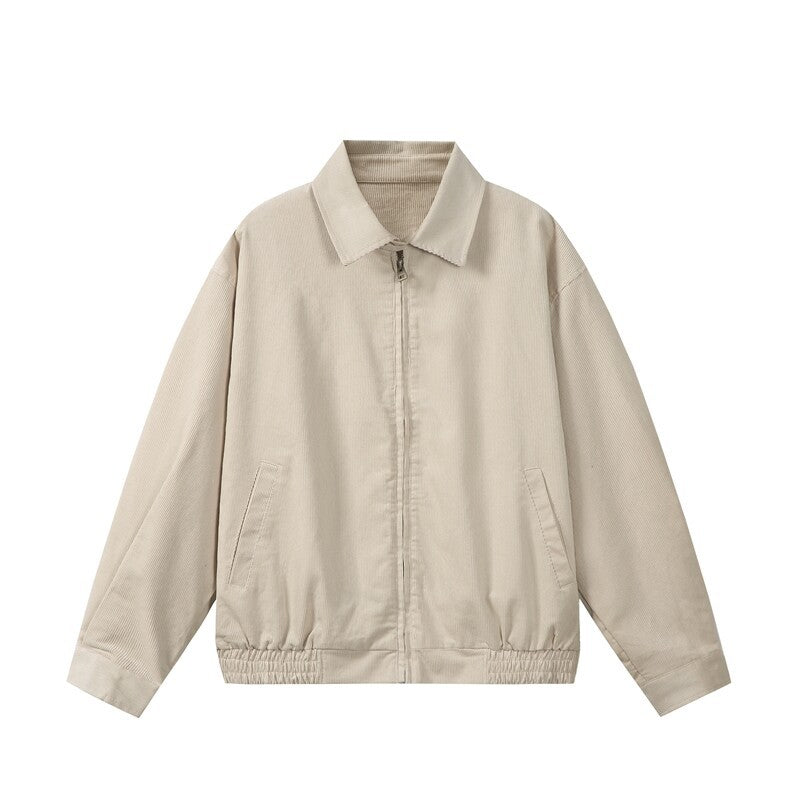 Herren Kastig geschnittene Cord-Blousonjacke mit verdecktem Reißverschluss und elastischem Saum Shop Nory