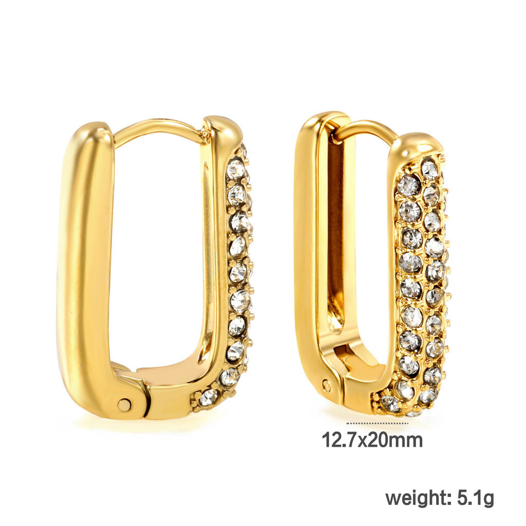 Damen Creolen mit farbigen Halbedelsteinen und elegantem Goldüberzug Shop Nory
