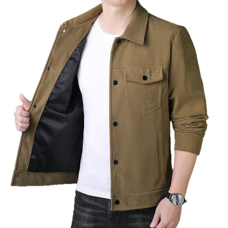 Herren Cordjacke im Truckerstil mit Druckknopfleiste Shop Nory