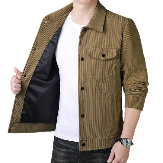 Herren Cordjacke im Truckerstil mit Druckknopfleiste Shop Nory