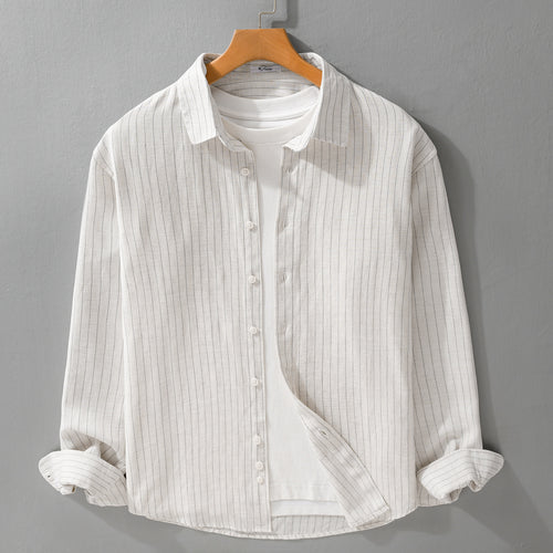 Herren Leichtes Nadelstreifen-Overshirt aus Leinen-Baumwollmix Shop Nory