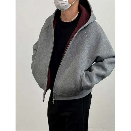 Herren Oversize-Kapuzensweatjacke aus schwerem French-Terry mit Zwei-Wege-Reißverschluss Shop Nory