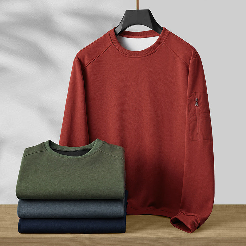 Herren Rundhals‑Sweatshirt mit Reißverschluss‑Ärmeltasche und funktionaler Jersey‑Qualität Shop Nory